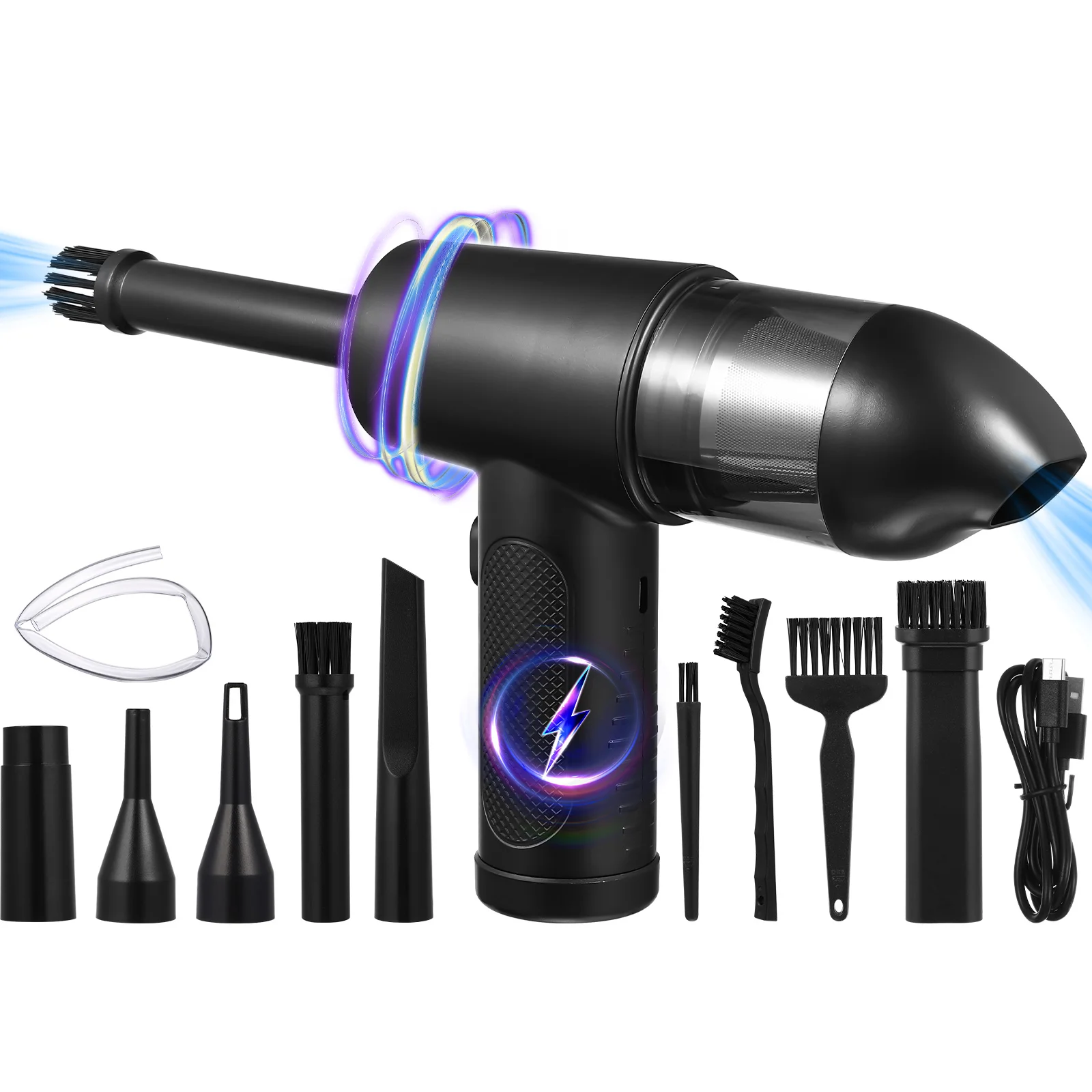 

Air Blower Auto Vacuum Cleaner for Car Mini Abs Stain Remover Dust Manual Wireless Hand Held Cordless