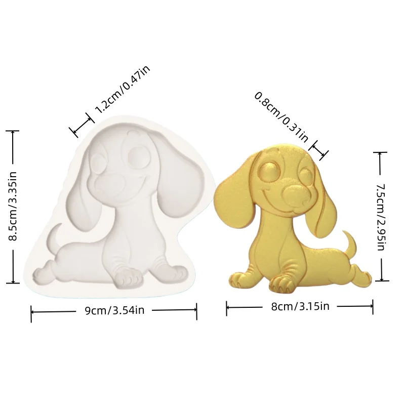 Essential Molds for Pet-Themed Cake Decorations 3D Sitting Beagle Mold Silicone Mold for Making Pet-Shaped Desserts and Chocolates view 2
