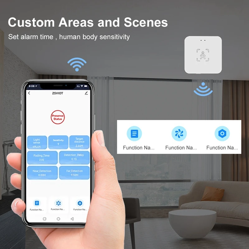 Tuya Menselijke Aanwezigheid Sensor 24G Menselijke Aanwezigheid Millimeter Golf Radarsensor Lichtdetectie