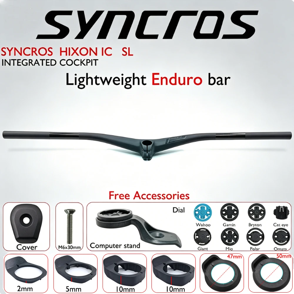 

SYNCROS HIXON IC SL Carbon Integrated Cockpit MTB Handlebar Stem Combo 780mm 15mm Rise Lightweight Enduro Bar with Gasket