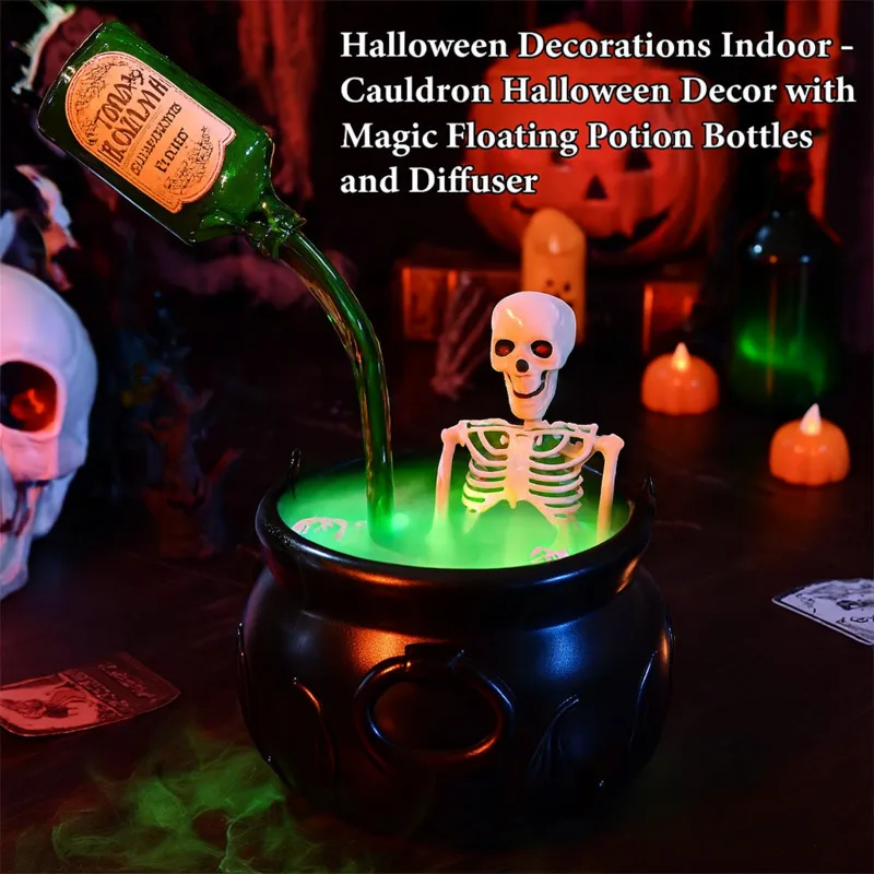 

Witch Bucket Skeleton Halloween Gothic Funny Christmas Decorations Indoor Gift Flame Party Decoration Platform Unisex Gifts New