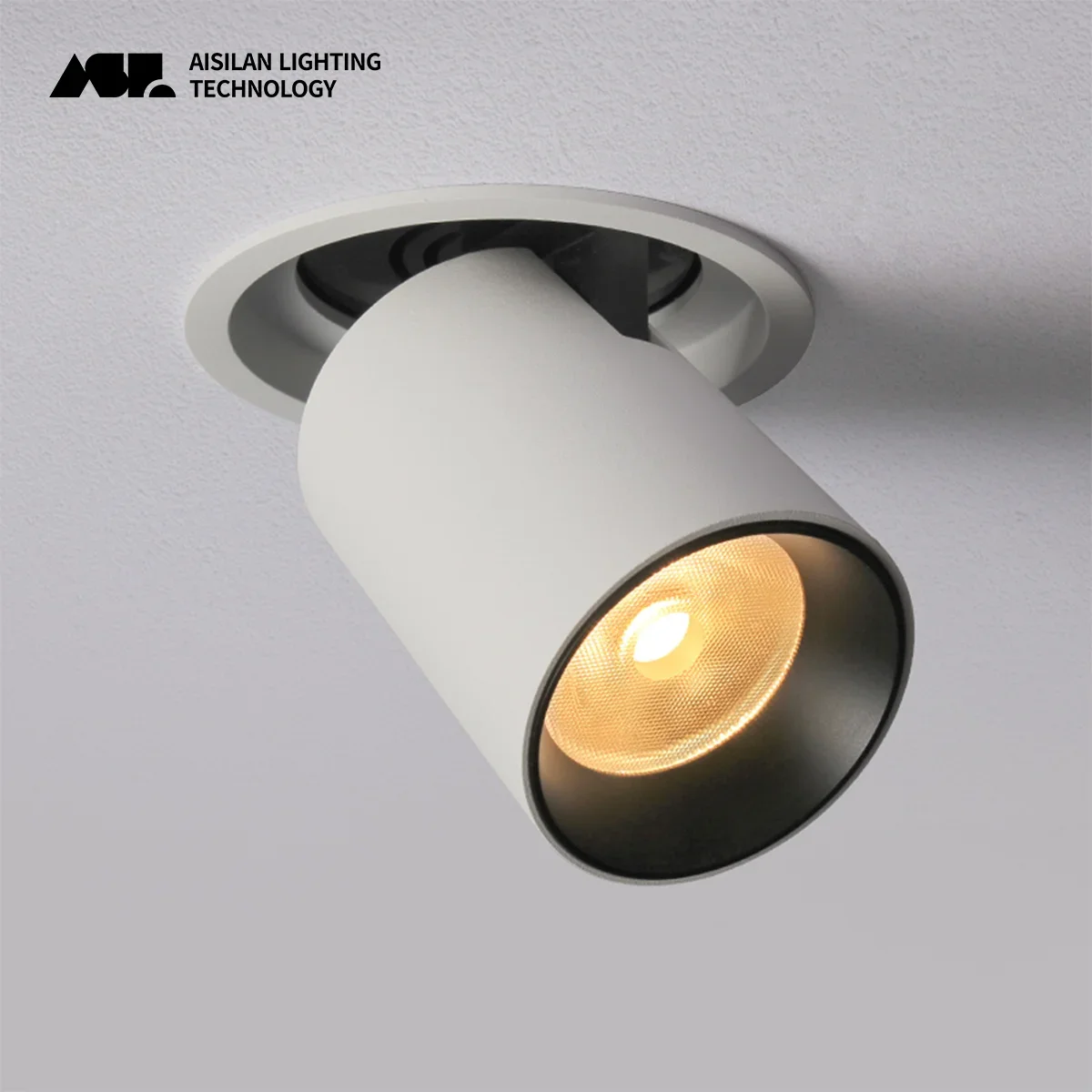 Aisilan-foco LED para techo, lámpara redonda, extensible, giratoria, flexible, empotrable, COB, para cocina y hogar