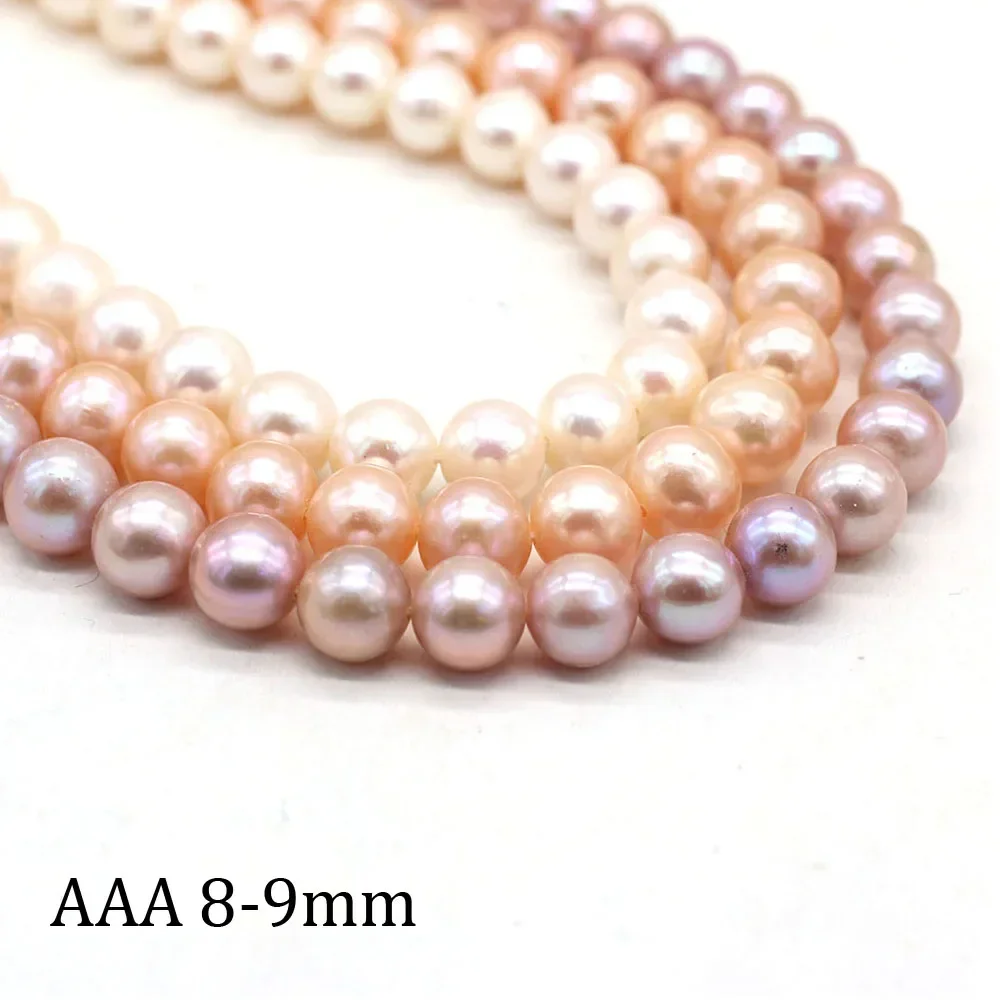 

8-9mm AAA High Quality Natural Freshwater Pearl Near Round Beads for Jewelry Making Supplies DIY Necklace Bracelet Accessories