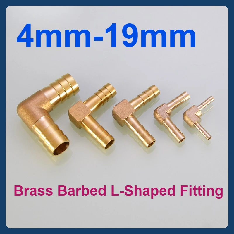 

6mm 8mm 10mm 12mm 14mm -19mm Brass Barbed L-Shaped Fittings -90°Angled Pipe Fitting Coupler Connector Adapter For Fuel Gas Water