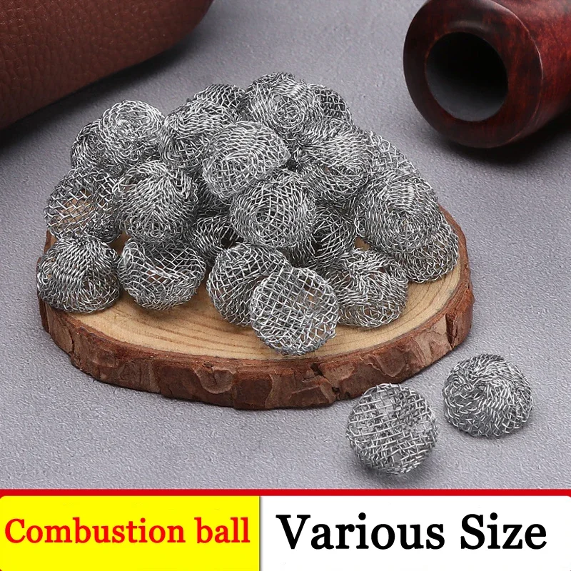 

20Pcs/lot 13-20mm Tobacco Ball Filter Burning Mesh Ball Hollow Smoking Pipe Metal Promote Combustion Supporting Net Silver Tools