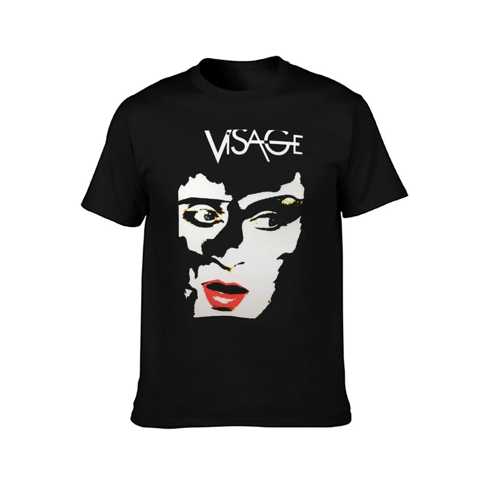 Visage T-Shirt, Summer Casual Cotton Tee, Oversized Streetwear Tops, Vintage Graphic Print, Loose Fit Short Sleeve, 100% Cotton