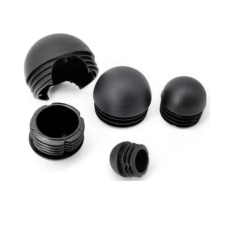 Round Insert Tube Plug, abobadado Round Plastic End Caps, Tampas Hemisféricas da Cadeira de Mesa, Preto Branco, 13-76mm, 1-8Pcs