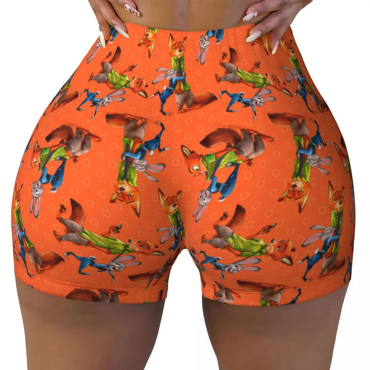 

Женские шорты для фитнеса и йоги с принтом из мультфильма «Зоотопия» (Джуди, Гэри), спортивные шорты для зала, волейбола, велоспорта