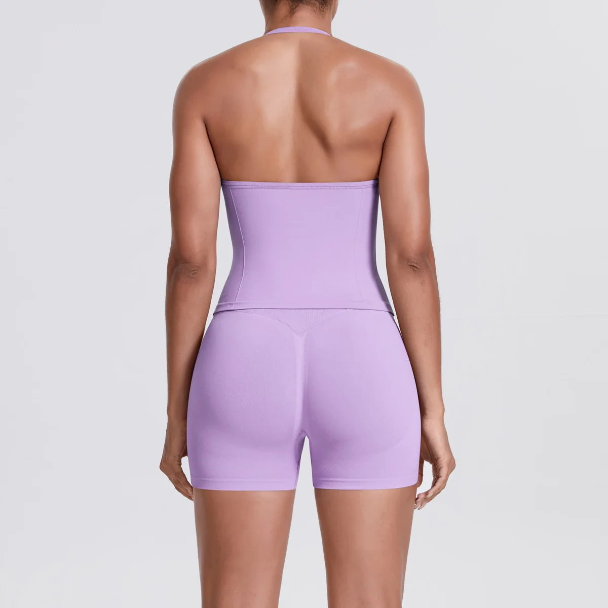 

Узкий костюм для йоги с высокой талией, спортивный костюм для фитнеса, персикового цвета, спортивный жилет с открытой спиной, шорты, комплект из 2 предметов, одежда для бега, тренировок, спортивная одежда для спортзала