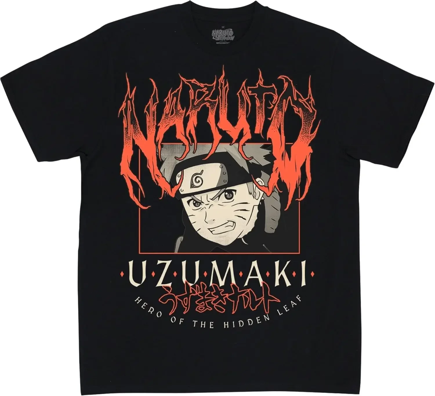 

MINISO X Naruto Shippuden Мужская футболка с коротким рукавом Узумаки Клан Герой скрытого листа аниме официально лицензированная