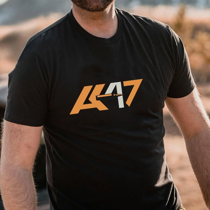 2026 Summer Men's Collection: Light Retro AK47 Cotton-themed Printed Comfortable Round-neck T-shirt for Tough Guys