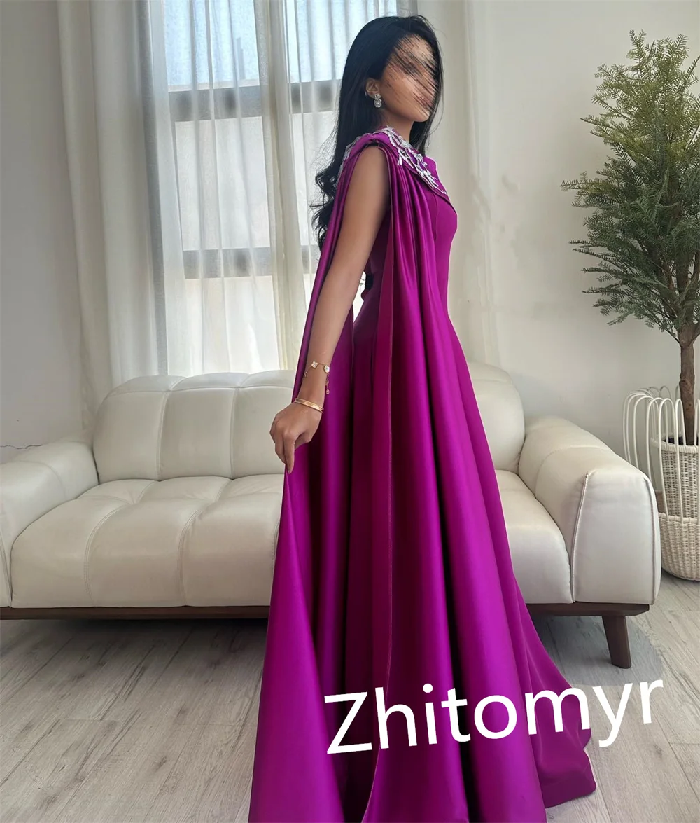 Customized Simple Prom Available  Asymmetrical One-Shoulder A-line  Dress Formal Ocassion Gown Paillette / Sequins Satin vestido