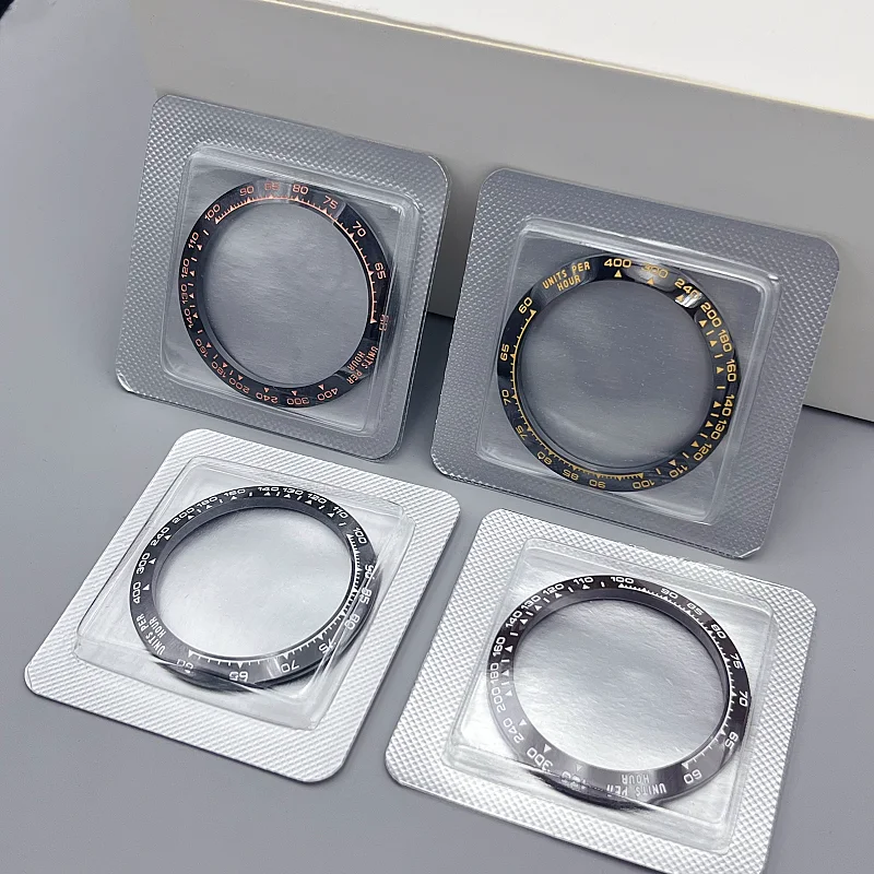 Accesorio de reloj Bisel de cerámica de repuesto para la serie Cosmograph 116500, con marcadores numéricos, tamaño 39,3*31,5 mm, espesor 2,6 mm