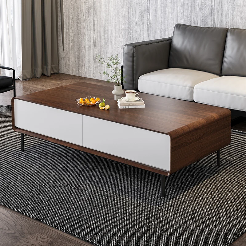 

Nordic Modern Simple Storage Sedentary Coffee Table Design Light Luxury Rectangular Living Room Center Home Lounge Furniture