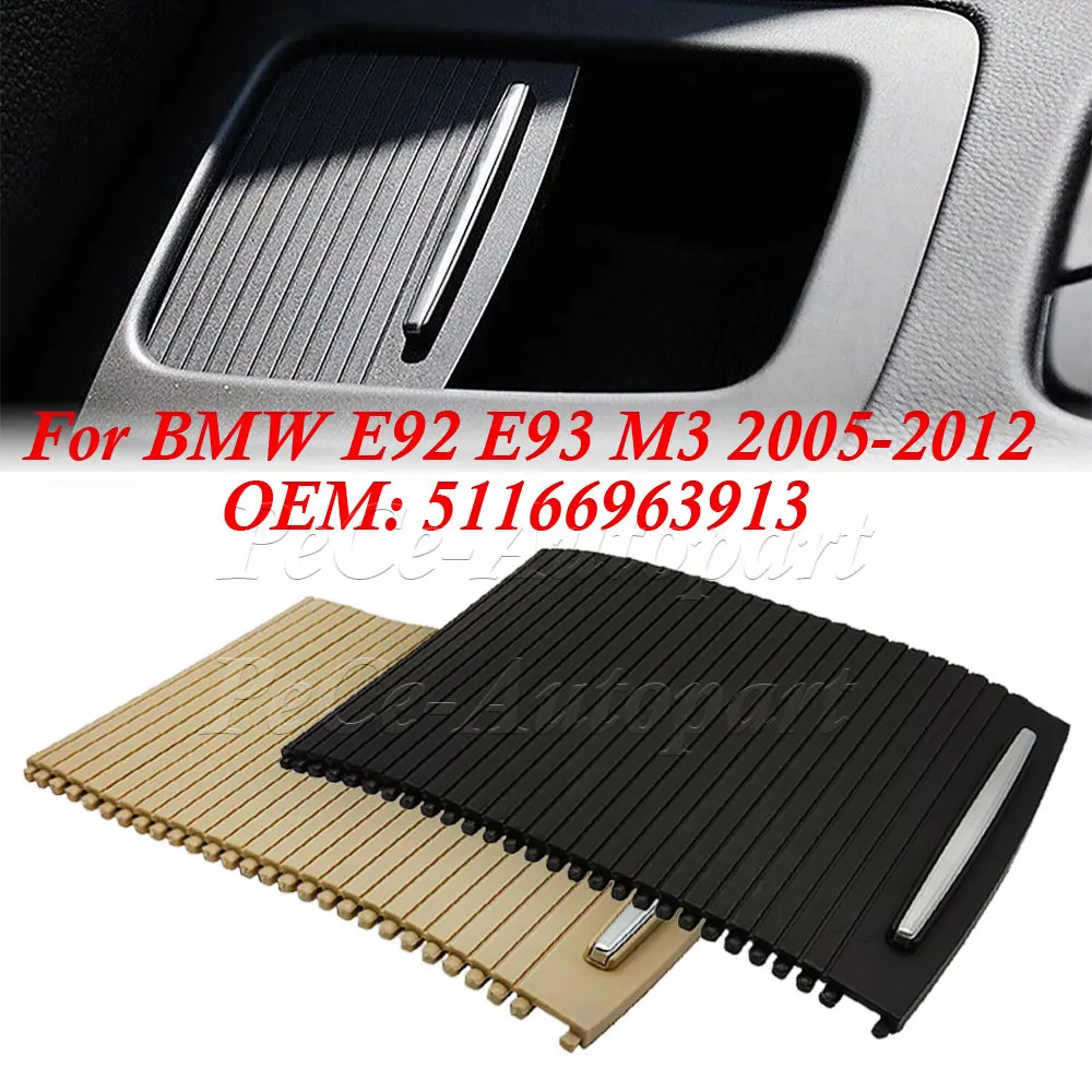 For BMW E92 E93 M3 2005 Rear Console Storage Tray Cover Trim Cover Slide Roller Blind Cover Water Cup Holder Curtain 51166963913