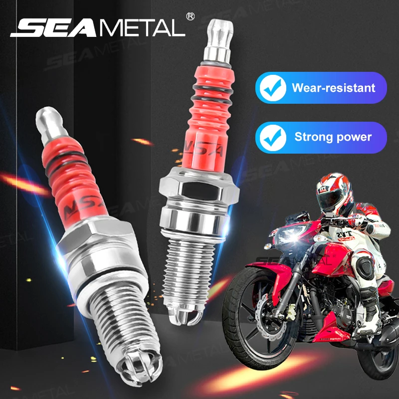 SEAMETAL Racing Candela 3 Triplo Elettrodo A7TC D8TC Adatto per GY6 CG 50 70 110 125 150CC Moto Atv Scooter Dirt Bike