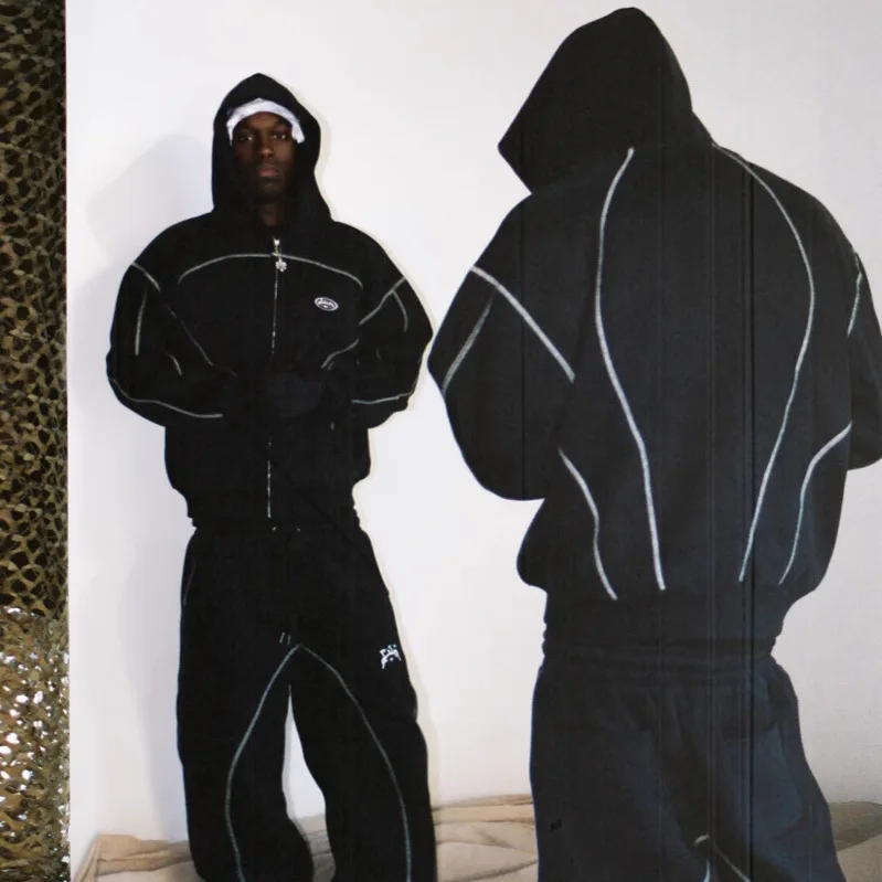 Loose Zipper Hoodie Streetwear ex Casual Outerwear Faionable Brand Independent Station Cross-Border Hip Hop Street Sle