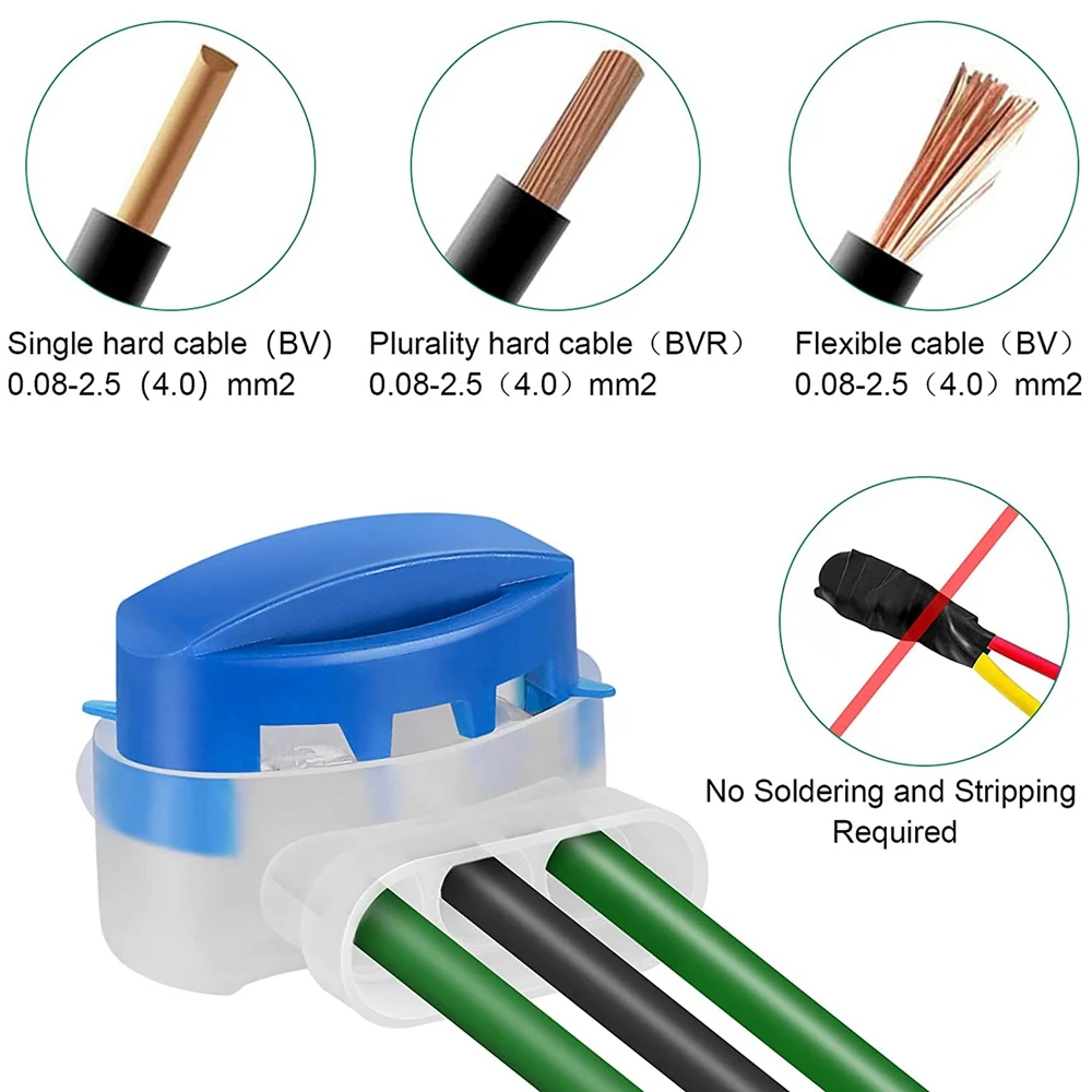 موصل كابل PORK، 20 قطعة من موصلات الكابلات لجزازة العشب الآلية، مشابك توصيل مشابك كابلات مقاومة للماء للآلات