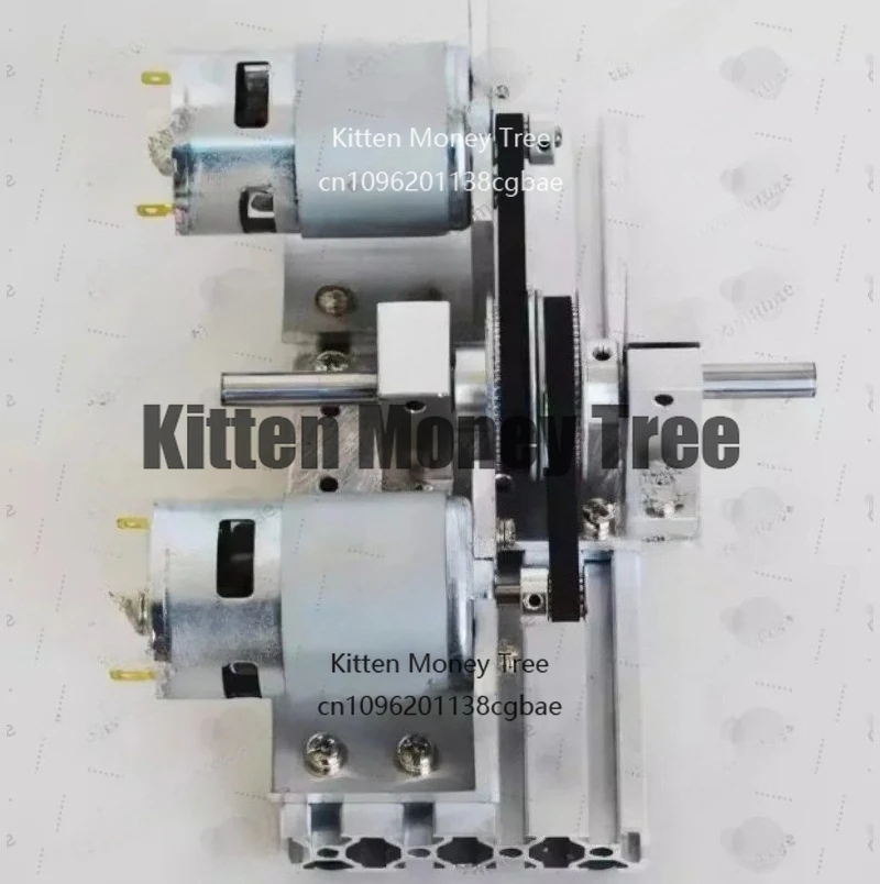 

895 DC Motor - Dual Spindle Motor Drive Kit High Torque-Timing Pulley-60 Tooth Synchronous Wheel