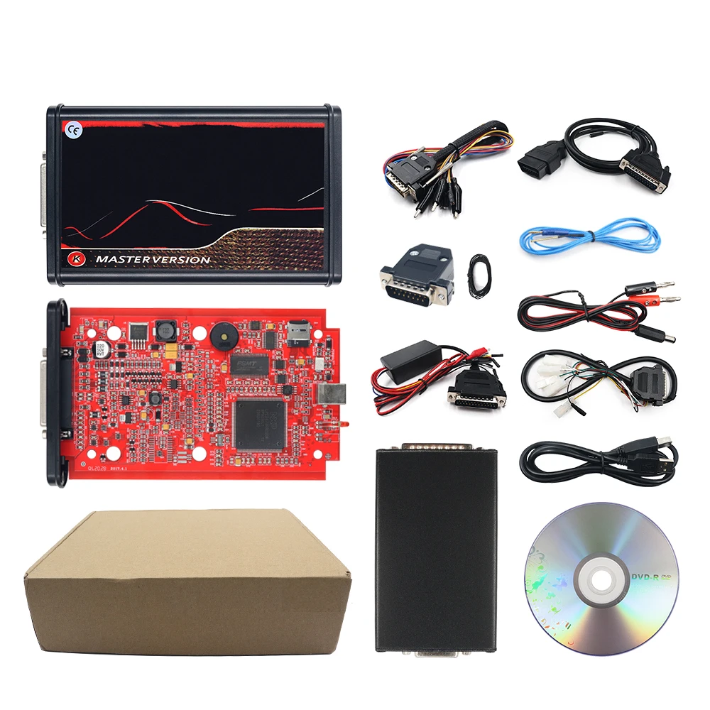 2024 New 2.8 EU Red KESS V5.017 OBD2 Manager Tuning KTAG V7.020 4 LED BDM Frame K-TAG KESS 5.017 Auto ECU Programmer Repair Tool