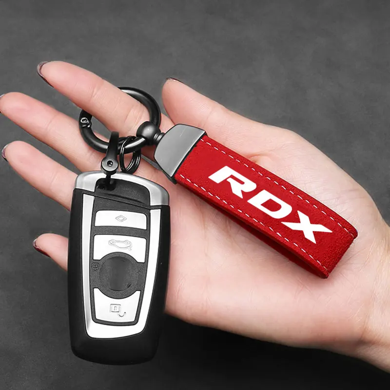 Car Key Chain Suede KeyChain Detachable Metal 360 Degree Rotating Buckle For Men Women Gift For Acura RDX Car Accessories