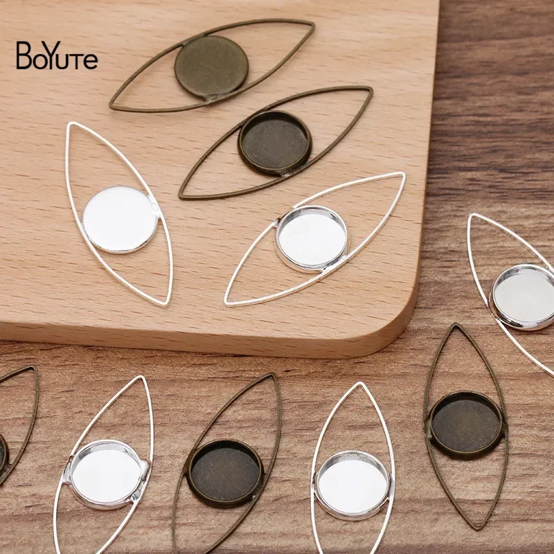 BoYuTe Custom Made (200 Pieces/Lot) Antique Bronze Silver Plated 12MM Cameo Cabochon Base Settings Diy Jewelry Accessoires