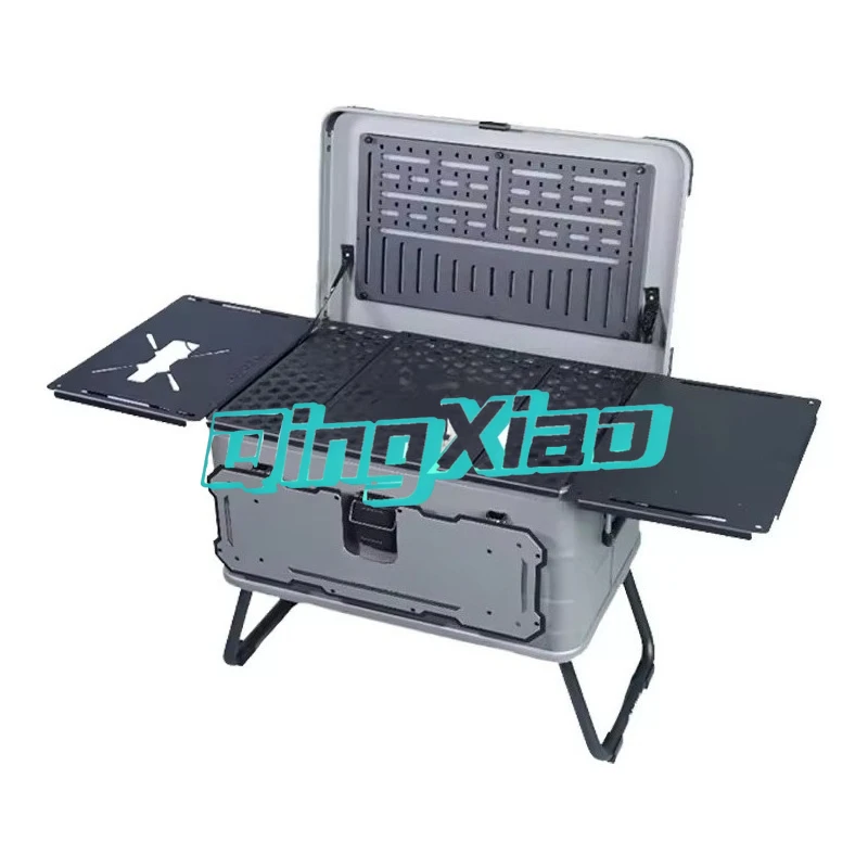 Aluminum Magnesium Alloy Camping Storage Box With Stand Multifunctional Modified Organizer For Outdoor Vehicle Use Waterproof