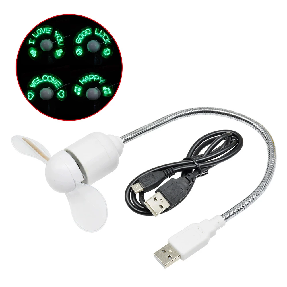 Durable Adjustable USB Gadget Mini Flexible LED Light USB Fan DIY Programmable USB Message Fan