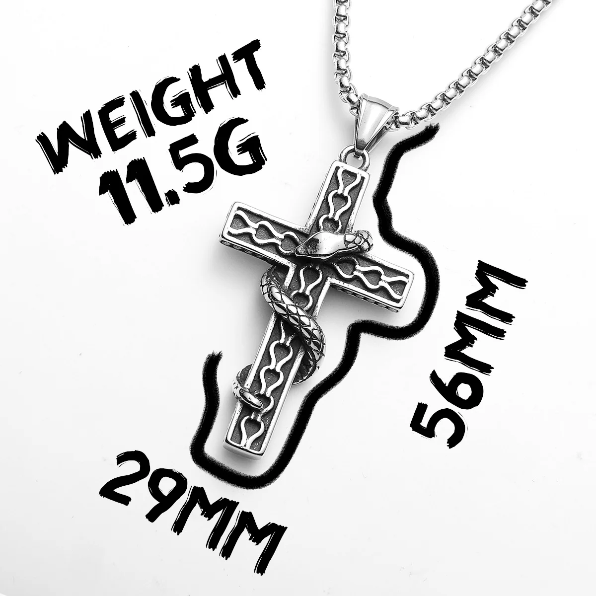 Cross Snake Men Necklaces Stainless Steel Pendant Chain Women Simple Fashion Jewelry Punk Amulets Accessories Gifts Wholesale