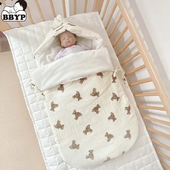 יילוד קריקטורה חם רך לעטוף החתלה כותנה לעבות גולם תינוק שמיכת תינוק שק שינה מעטפת עבור Sleepsack 0-2years