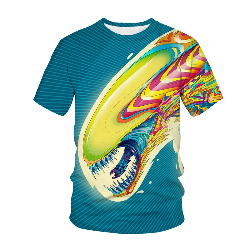 Alien New 2023 Summer T-shirt 3D Print Streetwear Men Women Fashion O-Neck Short Sleeve T Shirt Predator Hip Hop Cool Tees Tops