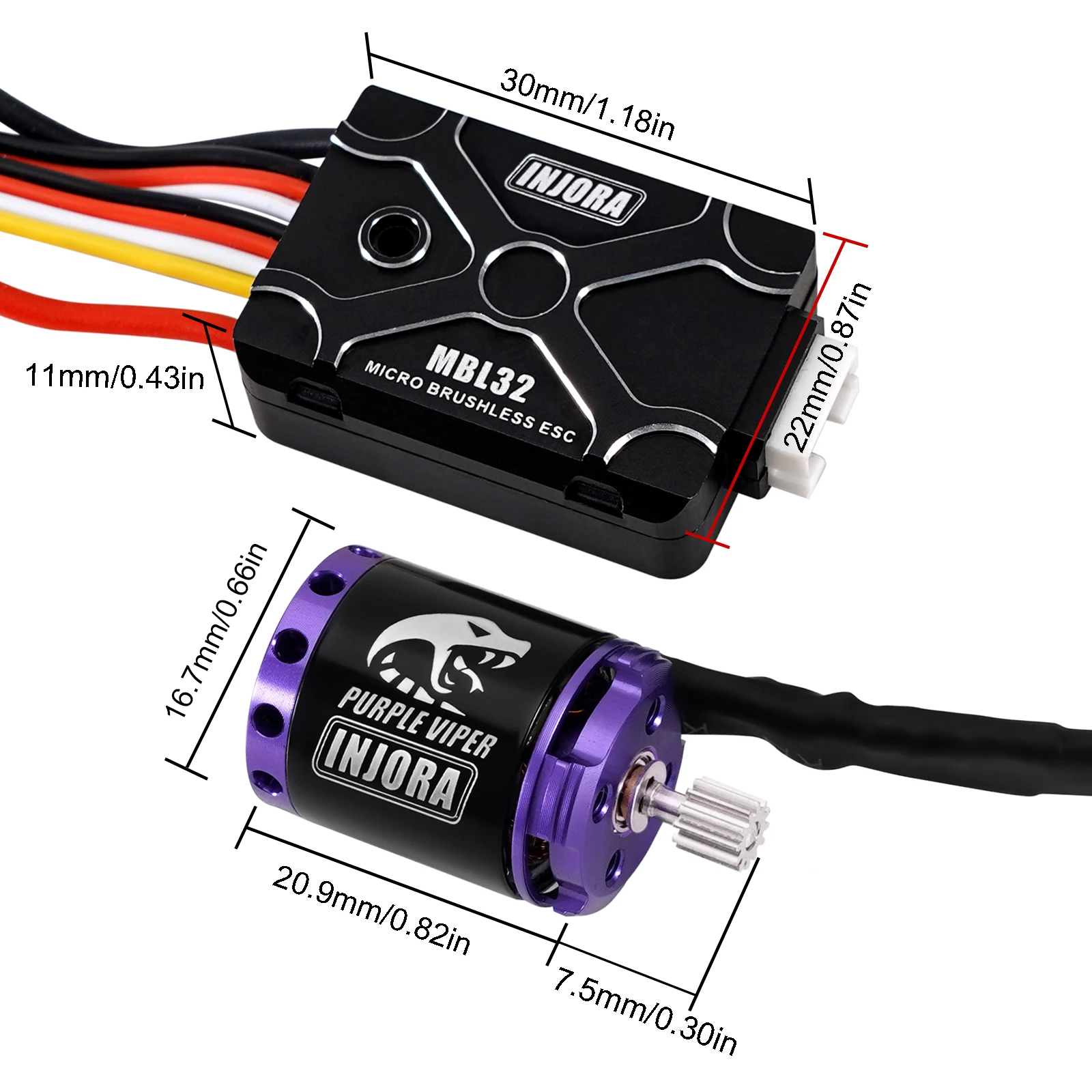 INJORA Brushless Motor 1721 Purple Viper for 1/24 SCX24