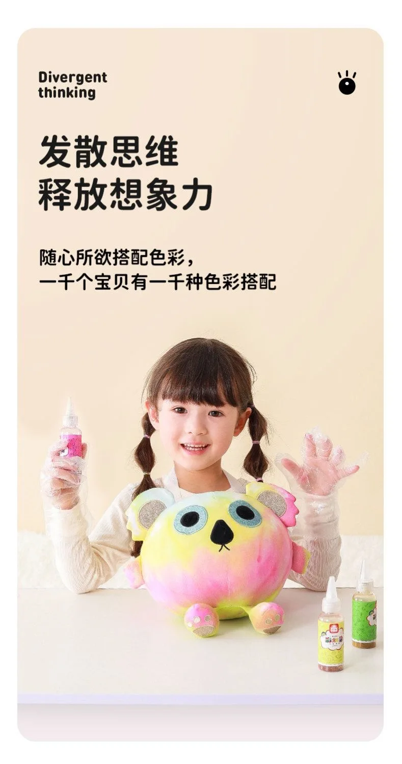 

Tie Dye Kit for Blank Dolls, DIY Craft Pigment Set for Kids Kindergarten Parent-Child Activity