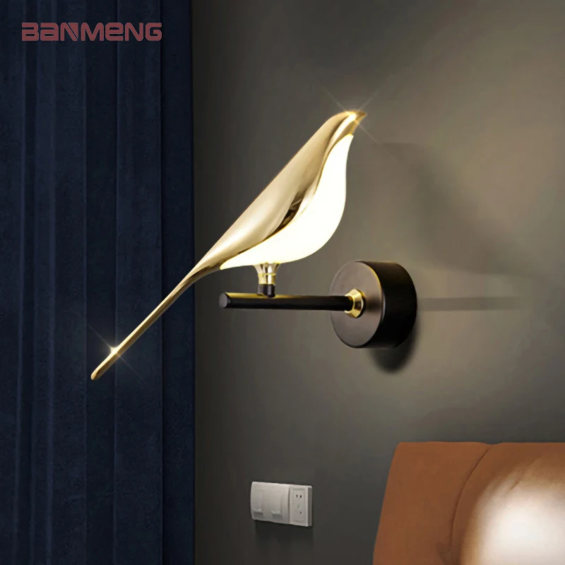 

Modern Simplicity LED wall lamp Magpie bird model Light sconce light indoor lighting home kitchen bedside bedroom living room