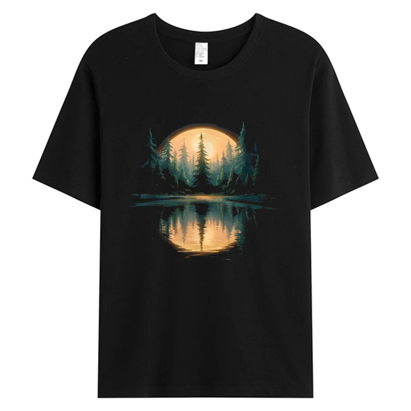 

Thanksgiving T Shirt Man Trees Activity Gift Nature Retro Forest Graphic Tshirt For Men Mens 100% Cotton Graphic T-Shirt 2025