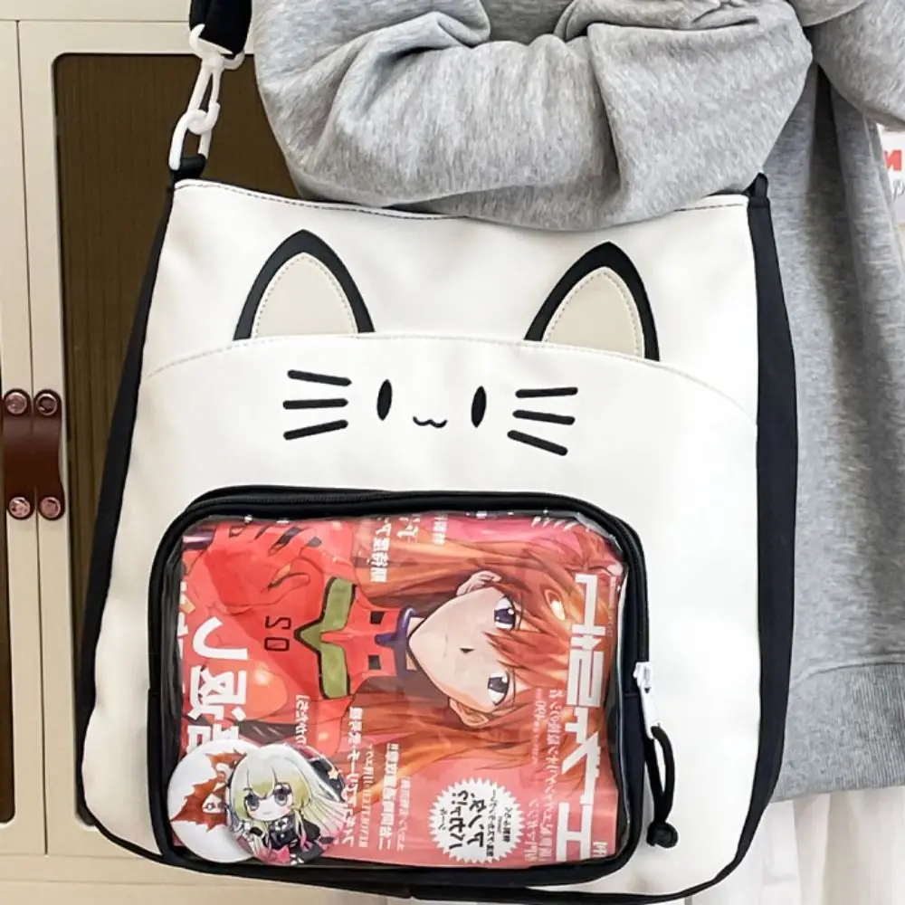 Rits Tasje Kawaii Cat Itabag Idol Merchandise Opslag Katoenen Poppentas Transparante Zak Rugzakken Badge Opbergtas