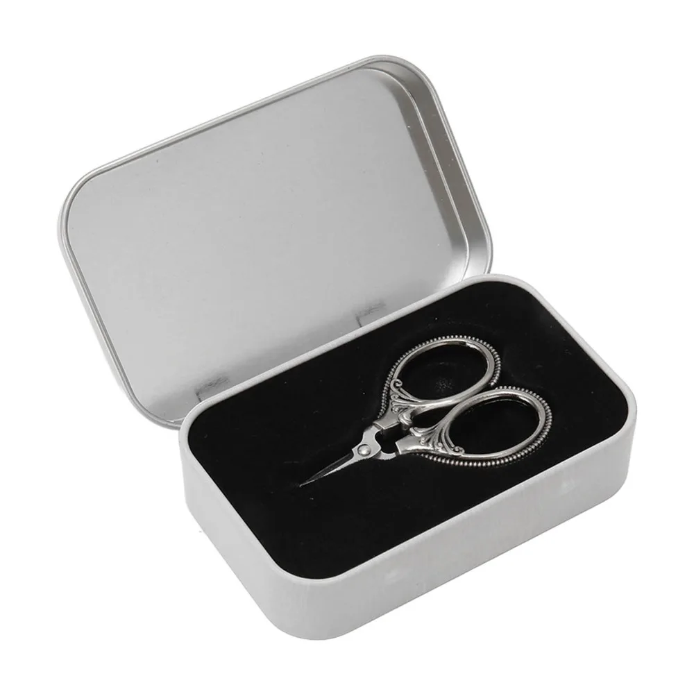 

Retro Stainless Steel Embroidery Scissors Antique Silver Antique Copper Pocket Scissors Sewing Scissors Needlework