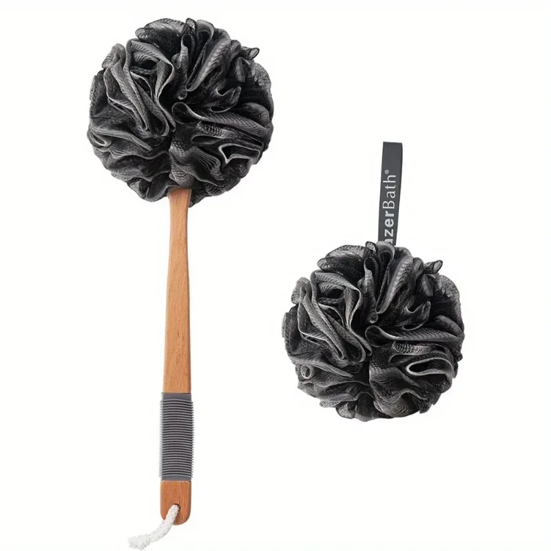 Back Scrubber for Shower,Soft Mesh Long Handle Loofah Body Brush - Ergonomic Shower Sponge,Bathroom Shower Accessories