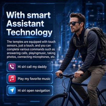 Smart Glasses Hands-Free Calling AI Chat Logging Music Playback Bluetooth Sunglasses for Men Touch Control Selfie Anti Glare - Image 4