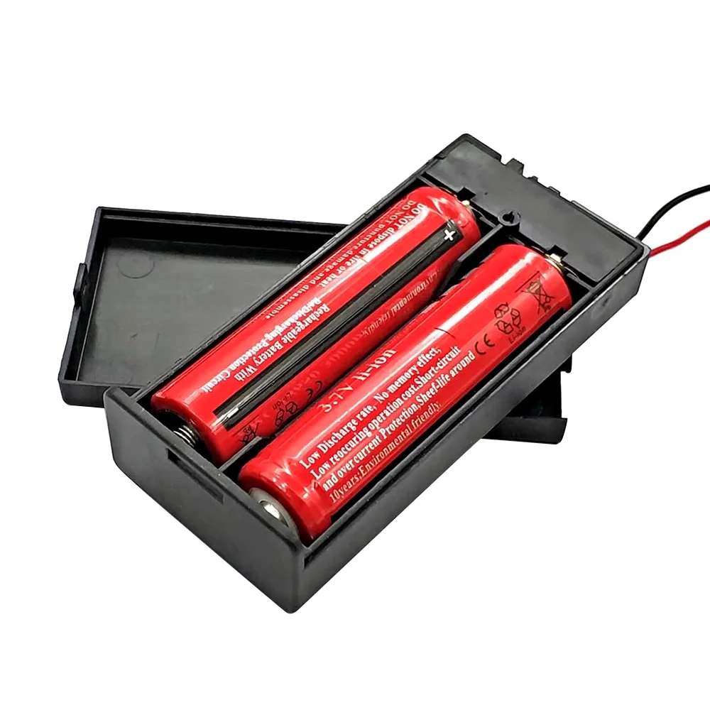 New 18650 Battery 3.7V Storage Case for 2x18650 Batteries Holder Box Container with 2 Slots ON/OFF Switch