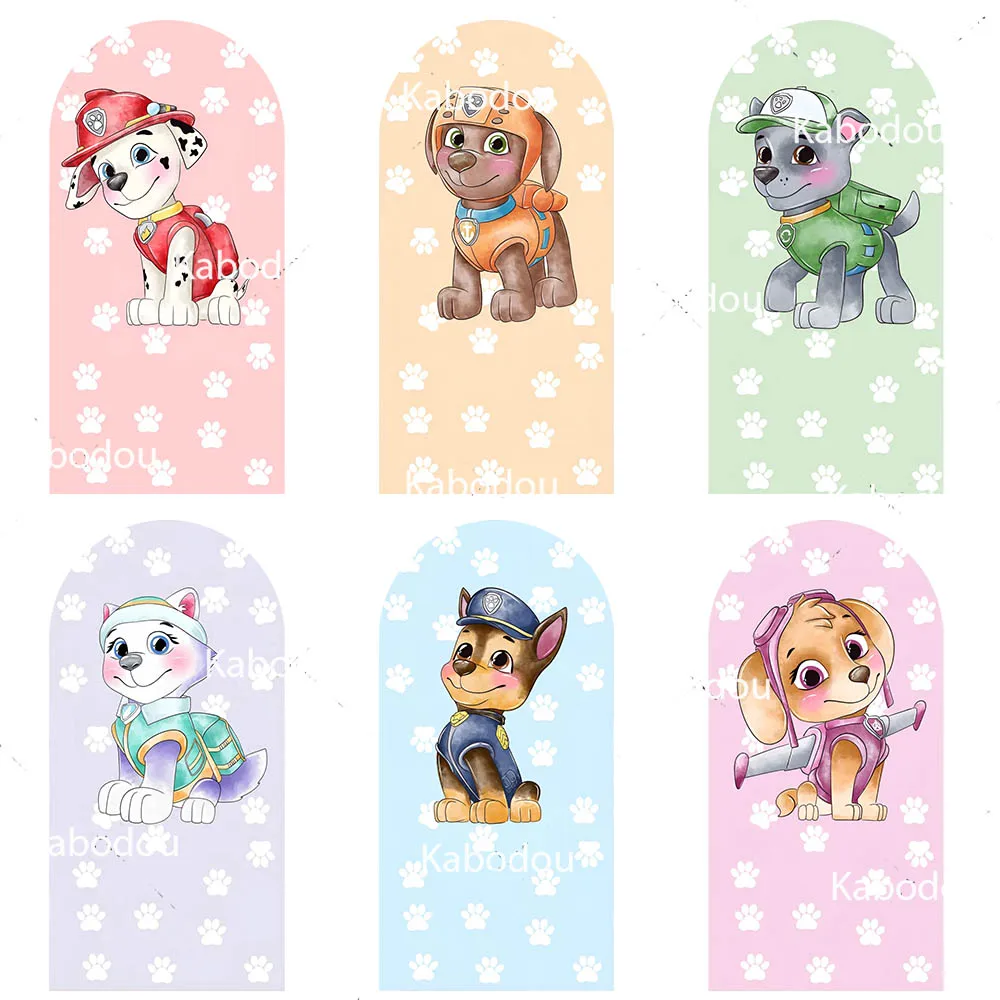 

Щенячий патруль, арочный фон, детский день рождения, мультяшное украшение для собаки, детский душ, фотобудка, реквизит для фотосъемки