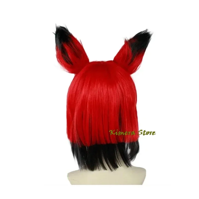 Qq38New Hazbin Hotel ALASTOR pelucas de Cosplay accesorios para el cabello con gafas Halloween carnaval accesorios de disfraces de Navidad