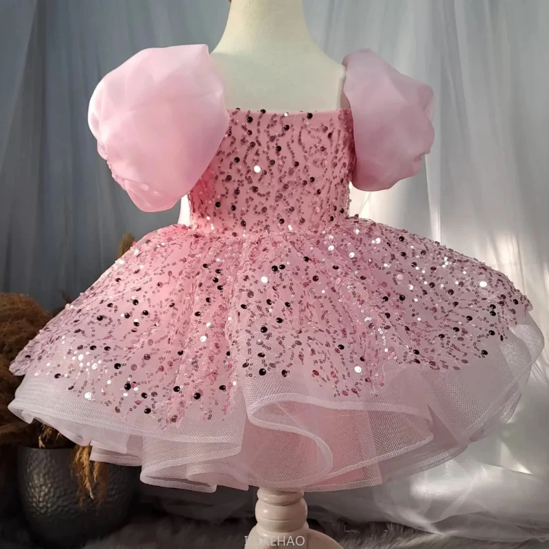 

Teen Girl Clothes Pink Sparkle Girls Princess Tutu Dress Kids Sweet Host Gown Children Stage Performance Pageant Outfit Vestido