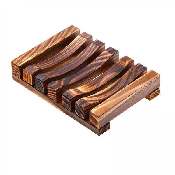 Wood Soap Box Drain Rack Portable Storage Plate Modern Bathroom Tray for Home Office Shower Bathtub and Kitchen Sinks