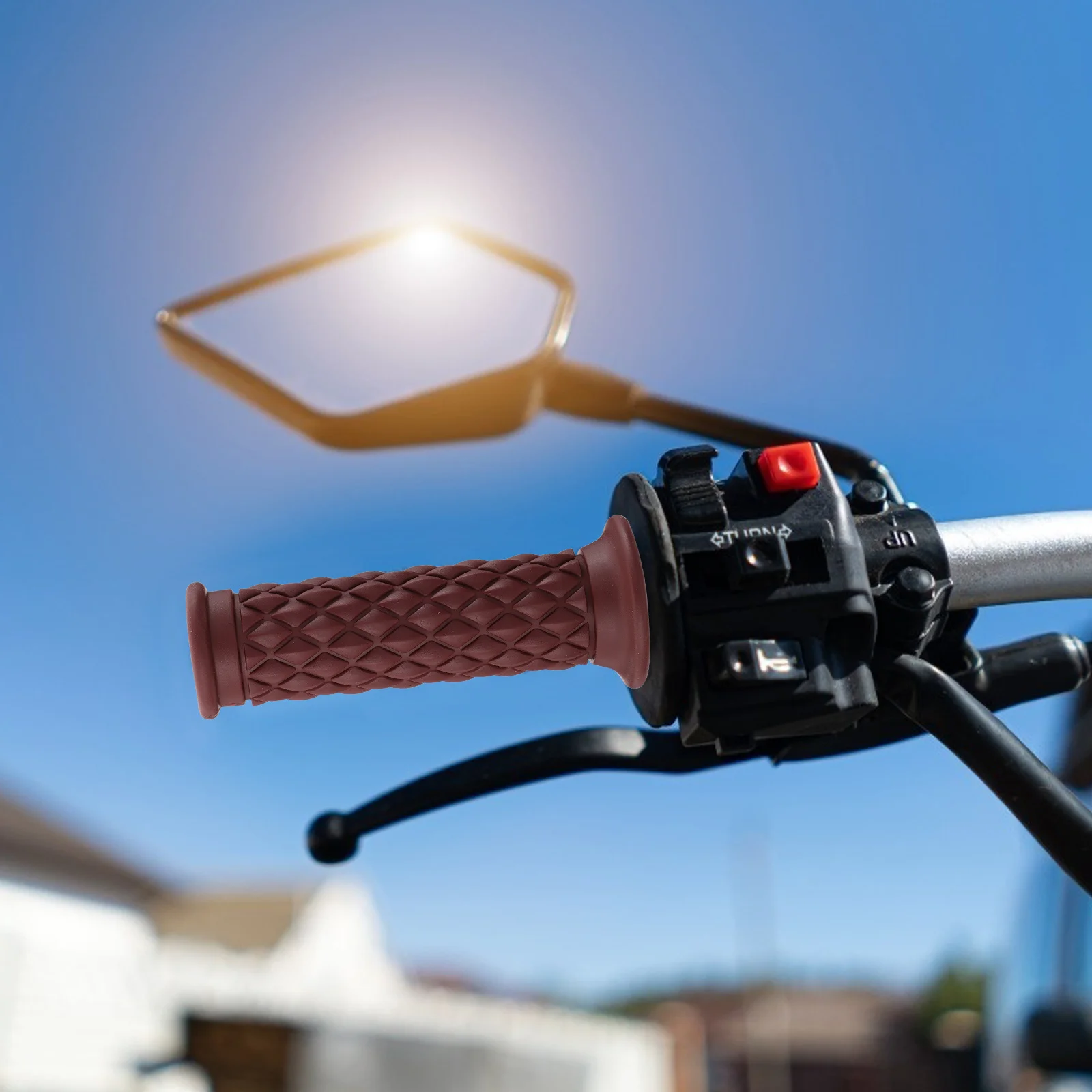 

1Pair Classic Motorcycle Handlebar Grip Rubber Non Slip Durable Replacement Grip Motorcycle Throttle Accelerator