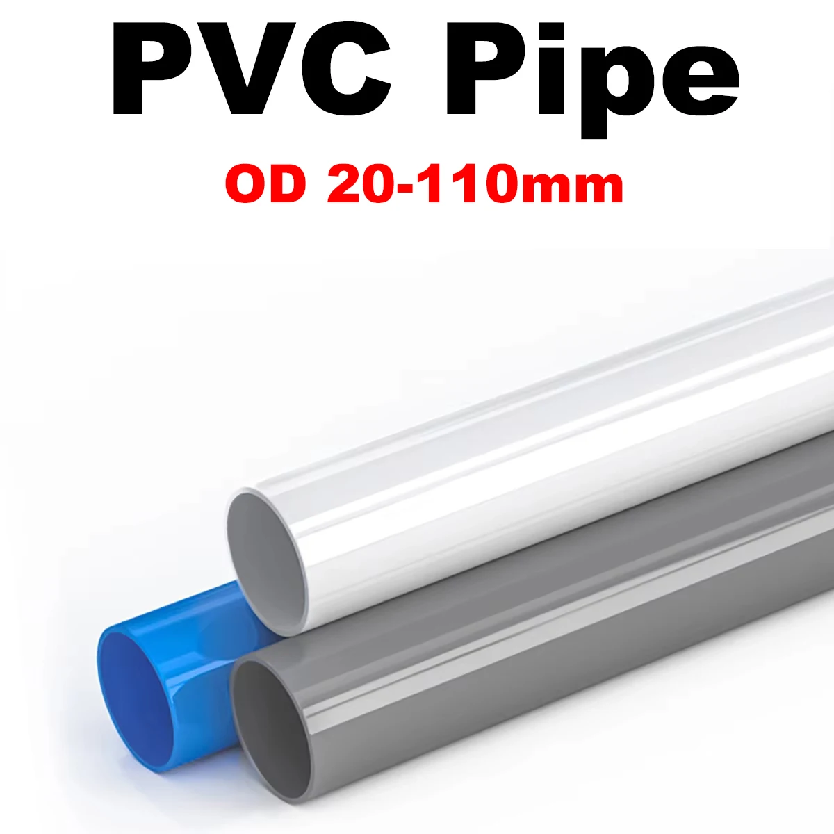 

Length 500mm PVC Plastic Pipe OD 20-110mm For DIY Fish Tank Aquarium Tube Garden Irrigation Watering Fittings