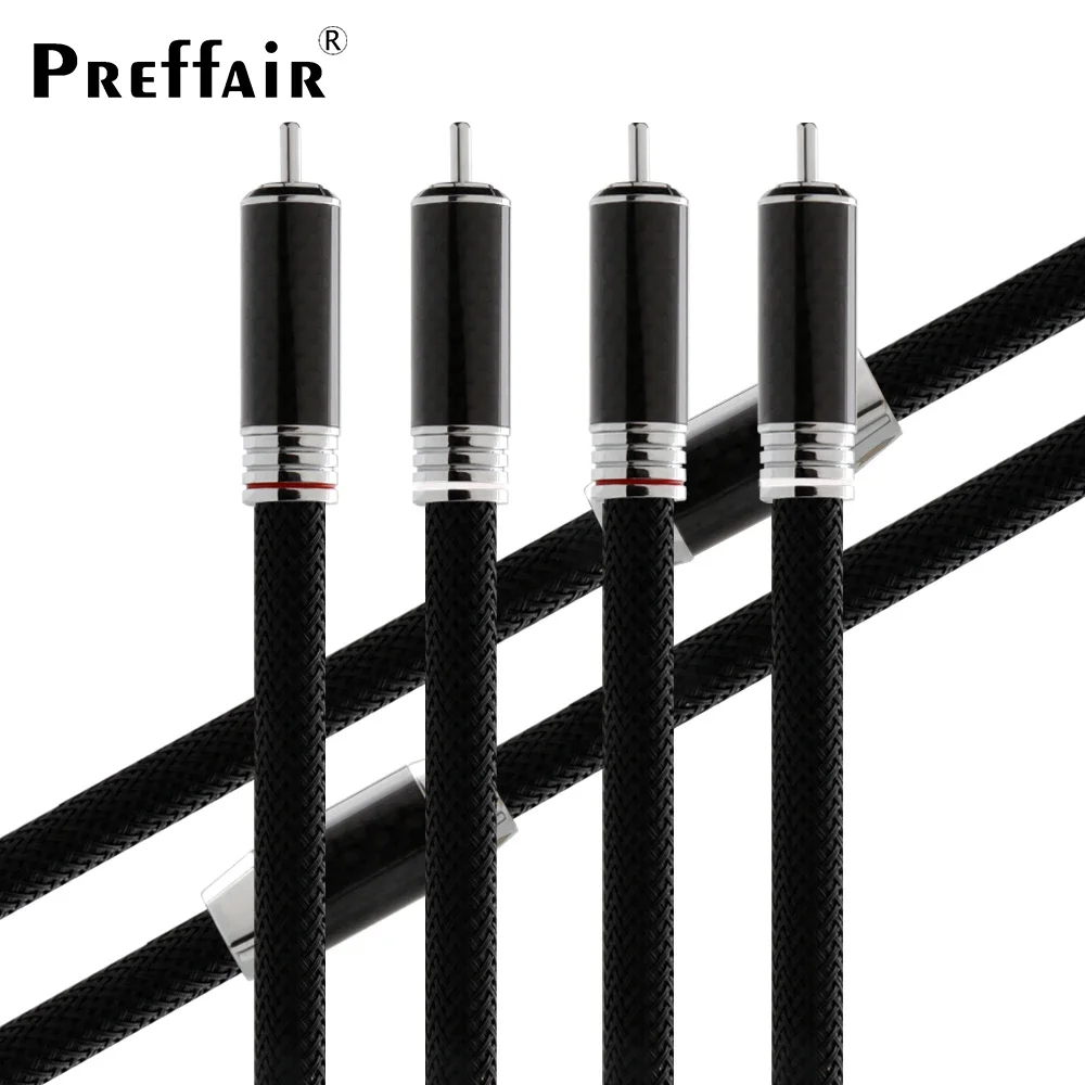 

Pair RCA Cable HIFI Audio Extension Cable Noise-free Carton fibre Rhodium Plated RCA Home Theater DVD Amplifier TV Amplifier