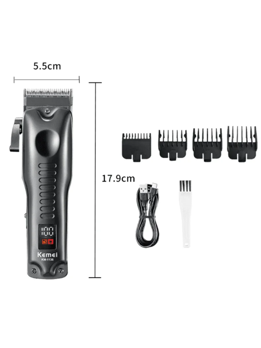 

KEMEI Rechargeable Man Hair Clippers Hairdresser Vintage Km-1136 Professional Shaver Trimmer Made In China