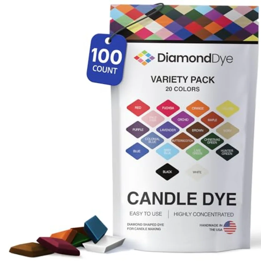 

Candle Dye - Made in The USA - 20 Popular Colors for Paraffin or Soy Wax - Premium Colorants - Highly Concentrated - Great for