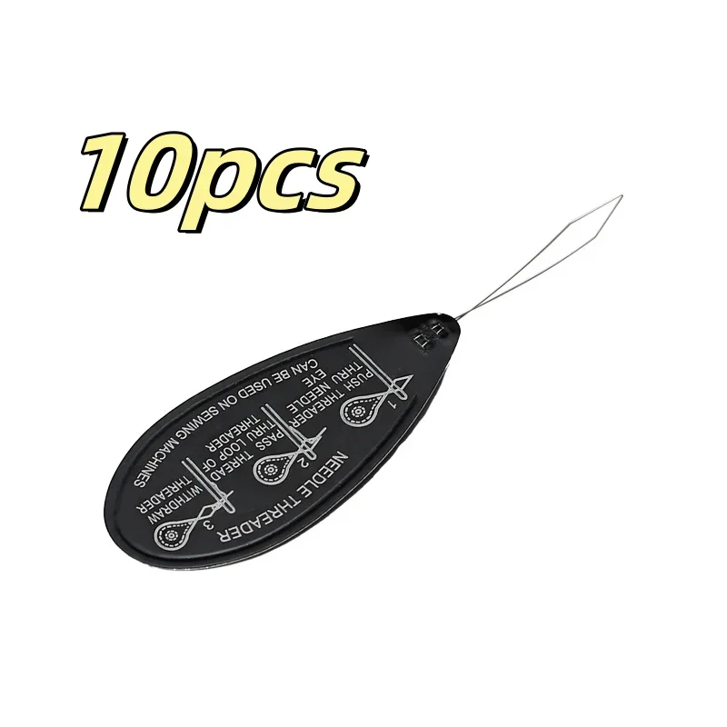 10pcs Black Sheet Needle Threader Manual DIY Sewing Needle Thread Threader Lead Thread Reader Needle Threader